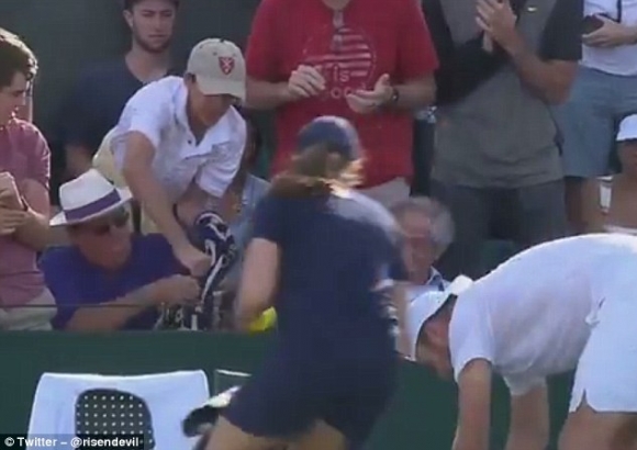 OG Snatches Towel from Kid at Wimbledon
