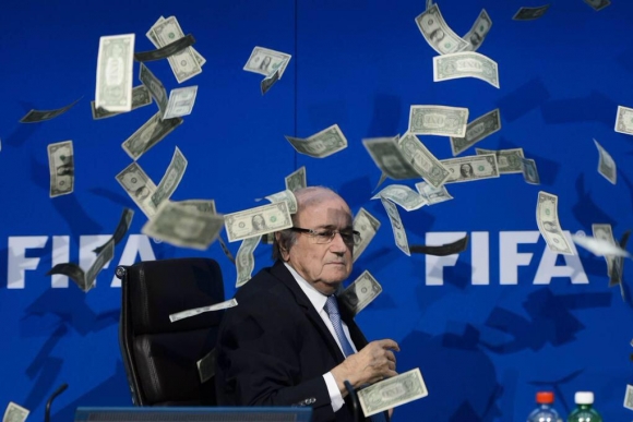 Sepp Blatter Gets a Dosh Shower