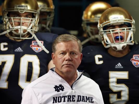 Notre Dame's Kelly Hopes Quarterback Will Be Back Next Year