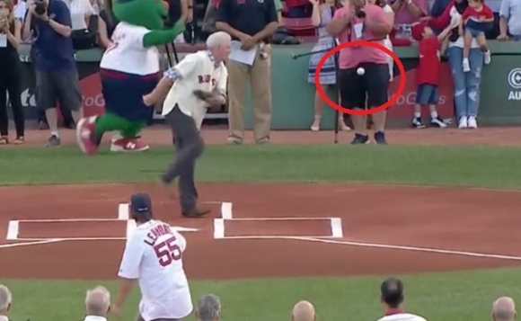 Fenway First Pitch Proves Painful for Camera Operator