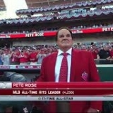 Pete rose to the occasion to color comment for Fox's World Series broadcasts.