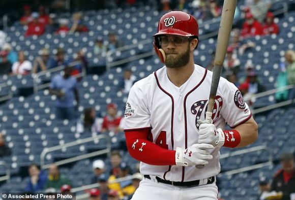 Bryce Harper Wears His Everyday Glasses during a Game