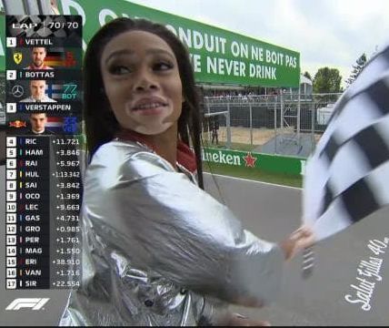 Model at Montréal Grand Prix Flashes Checkered Flag Too Early