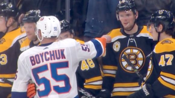 A Missing Tooth Is Returned to Bruins Bench by Helpful Islander