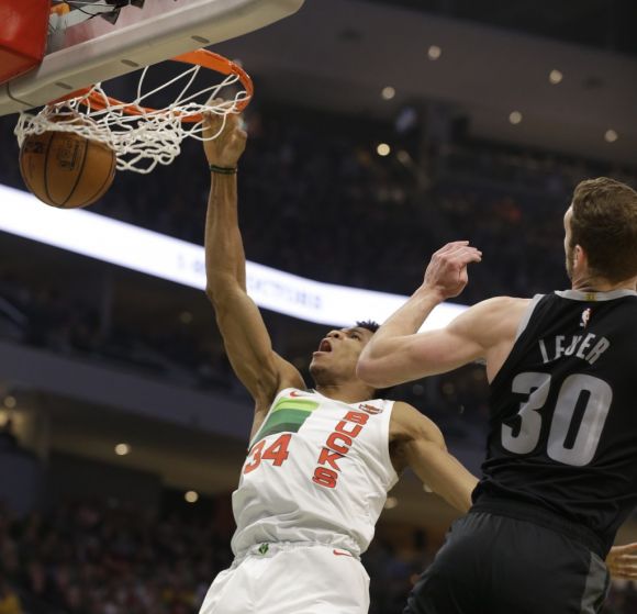 The Greek Freak Just Broke Someone Named Jon Leuer with an Angry Dunk