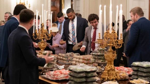 Clemson Stops by the White House for a Fast Food Buffet