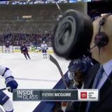 Pierre McGuire Nearly Eats a Puck During Broadcast