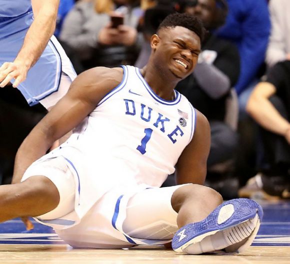 Zion Blows a Tire, Does a Knee as Tar Heels Sprint Past Dookies