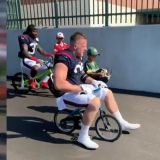 JJ Watt Returns to Wisconsin and Destroys a Child's Bicycle