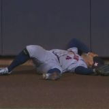 George Springer Introduces Himself to the Centerfield Wall at Miller Park