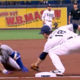 Vlad Jr Nearly Impales Himself at 3B Legging Out a Triple