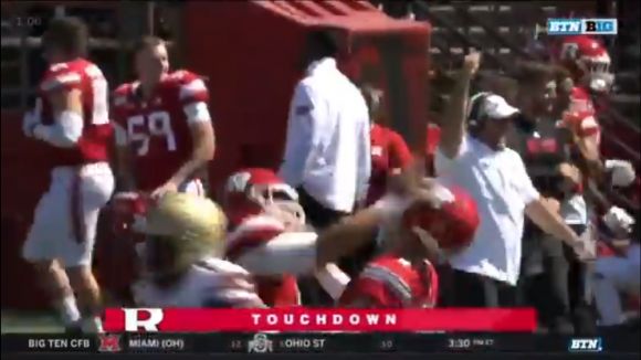 Rutgers QB Assaulted by Enthusiastic Teammate after Rare TD Pass