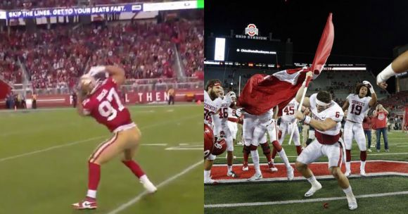 Nick Bosa Exacts His Revenge on Baker Mayfield with an Imaginary Flag