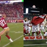 Nick Bosa Exacts His Revenge on Baker Mayfield with an Imaginary Flag