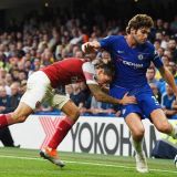 Despite Arsenal's best efforts, Chelsea still got the first down.