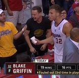 Blake Griffin Douses Warriors Fan With Water During Playoff Loss